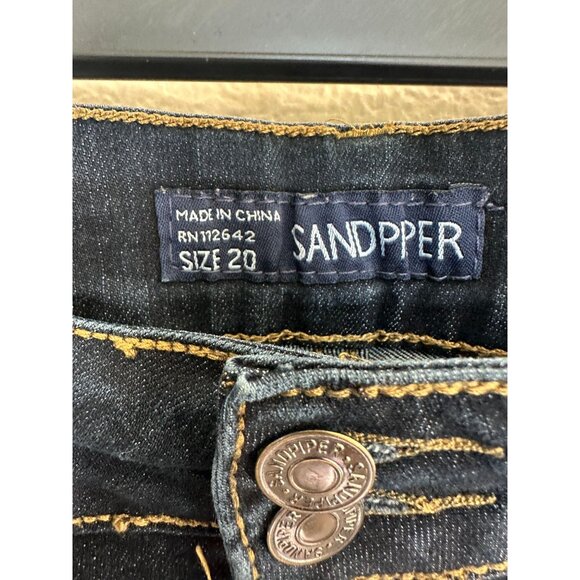 Sandpiper Womens Denim‎ Shorts 20 mid rise cotton button zipper summer pull on - Picture 3 of 7